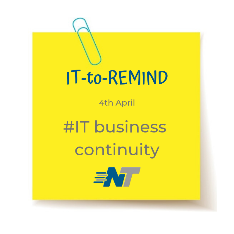 Post-it rubrica IT-to-Remind 4th April 2019 ITBusinessContinuity